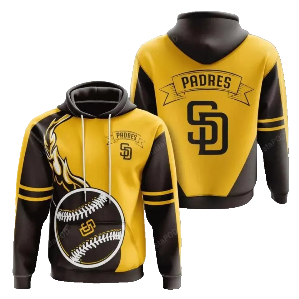 San Diego Baseball Team Padress 3D MLB All Over Print Hoodie -Moonbestprint