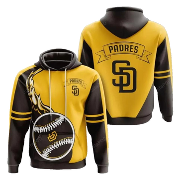 San Diego Baseball Team Padress 3D MLB All Over Print Hoodie -Moonbestprint
