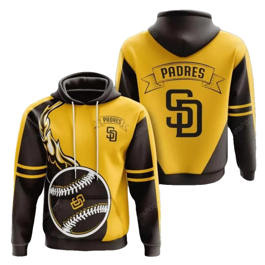 San Diego Baseball Team Padress 3D MLB All Over Print Hoodie -Moonbestprint