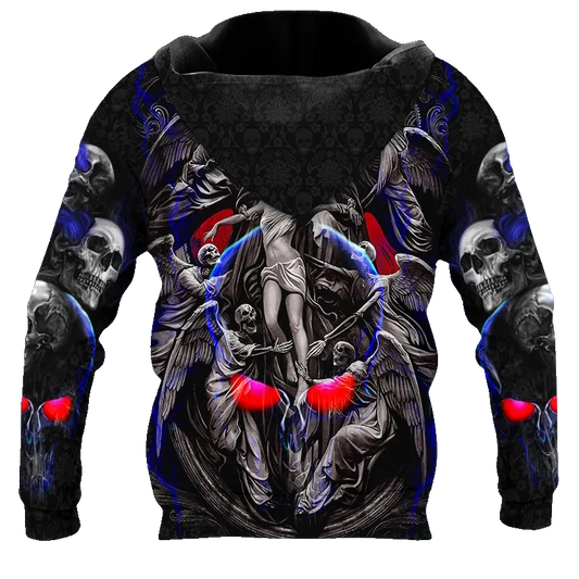 Reaper Doors Skull 3D All Over Print Hoodie -Moonbestprint