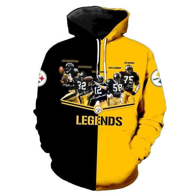 Pittsburgh Steelers Legends NFL 3D All Over Print Hoodie -Moonbestprint