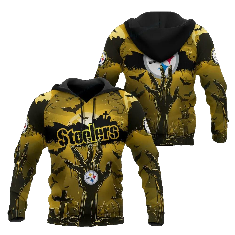 Pittsburgh Steelers Halloween NFL 3D All Over Print Hoodie -Moonbestprint