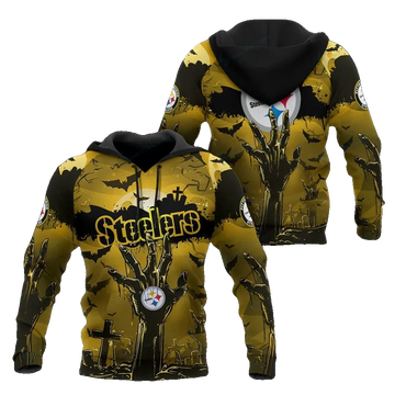 Pittsburgh Steelers Halloween NFL 3D All Over Print Hoodie -Moonbestprint