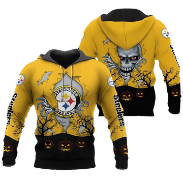 Pittsburgh Steelers Halloween 3D NFL All Over Print Hoodie -Moonbestprint