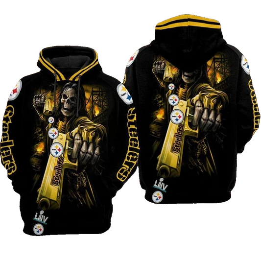 Pittsburgh Steelers GunNFL 3D All Over Print Hoodie -Moonbestprint