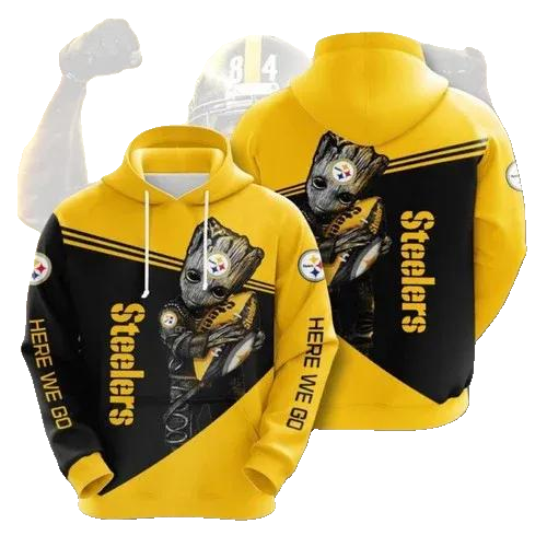 Pittsburgh Steelers Groot NFL 3D All Over Print Hoodie -Moonbestprint