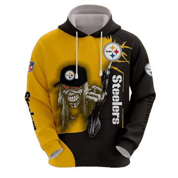 Pittsburgh Steelers Eddie Iron Maiden NFL 3D All Over Print Hoodie -Moonbestprint