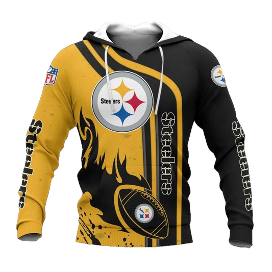 Pittsburgh Steelers Fire Ball NFL 3D All Over Print Hoodie -Moonbestprint