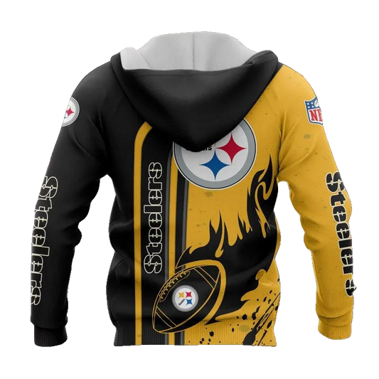 Pittsburgh Steelers Fire Ball NFL 3D All Over Print Hoodie -Moonbestprint