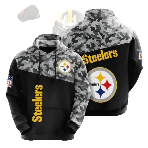 Pittsburgh Steelers Camo Pittsburgh Steelers NFL 3D All Over Print Hoodie -Moonbestprint