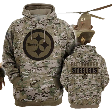 Pittsburgh Steelers Camo NFL 3D All Over Print Hoodie -Moonbestprint