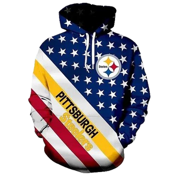 Pittsburgh Steelers American FlagNFL 3D All Over Print Hoodie -Moonbestprint
