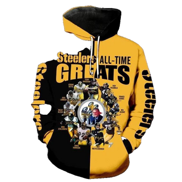 Pittsburgh Steelers All Time NFL 3D All Over Print Hoodie -Moonbestprint