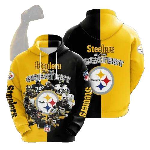 Pittsburgh Steelers All Time GreatestNFL 3D All Over Print Hoodie -Moonbestprint
