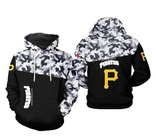 Pittsburgh Pirates MLB Camo Veteran 3D MLB All Over Print Hoodie -Moonbestprint