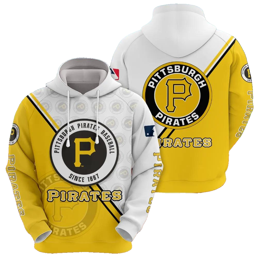 Pittsburgh Pirates Logo 3D MLB All Over Print Hoodie -Moonbestprint