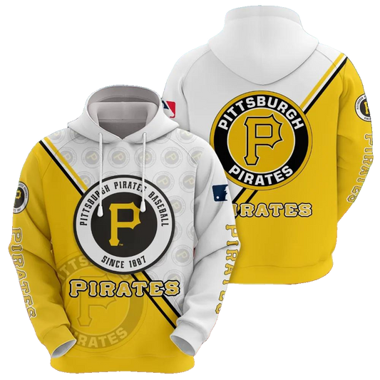 Pittsburgh Pirates Logo 3D MLB All Over Print Hoodie -Moonbestprint