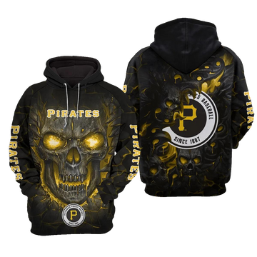 Pittsburgh Pirates Lava Skull 3D MLB All Over Print Hoodie -Moonbestprint