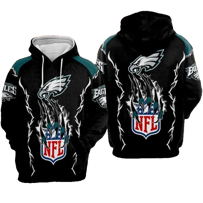 Philadelphia Eagles Claws NFL 3D All Over Print Hoodie -Moonbestprint