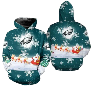 Philadelphia Eagles Christmas NFL 3D All Over Print Hoodie -Moonbestprint