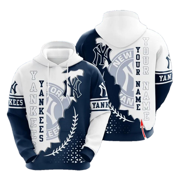 Personalized New York Yankees Laurel Wreath 3D MLB All Over Print Hoodie -Moonbestprint