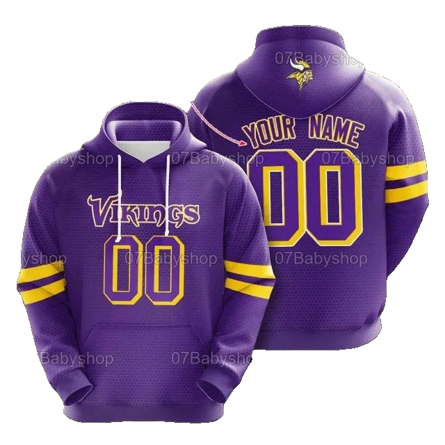 Personalized And Number Minnesota Vikings NFL 3D All Over Print Hoodie -Moonbestprint