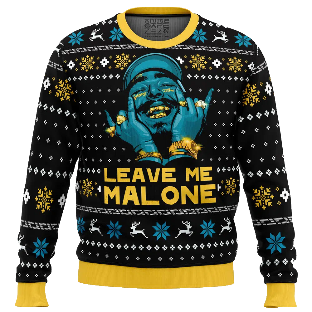 Leave Me Malone Post Malone Ugly Christmas Sweater 2025 – Moonbestprint