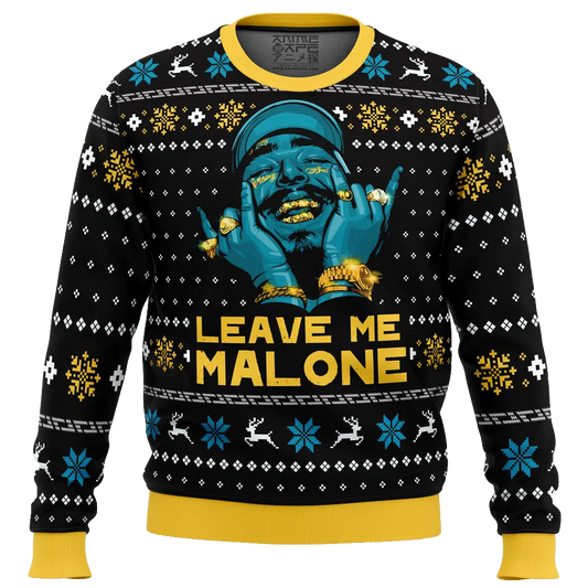 Leave Me Malone Post Malone Ugly Christmas Sweater 2025 – Moonbestprint