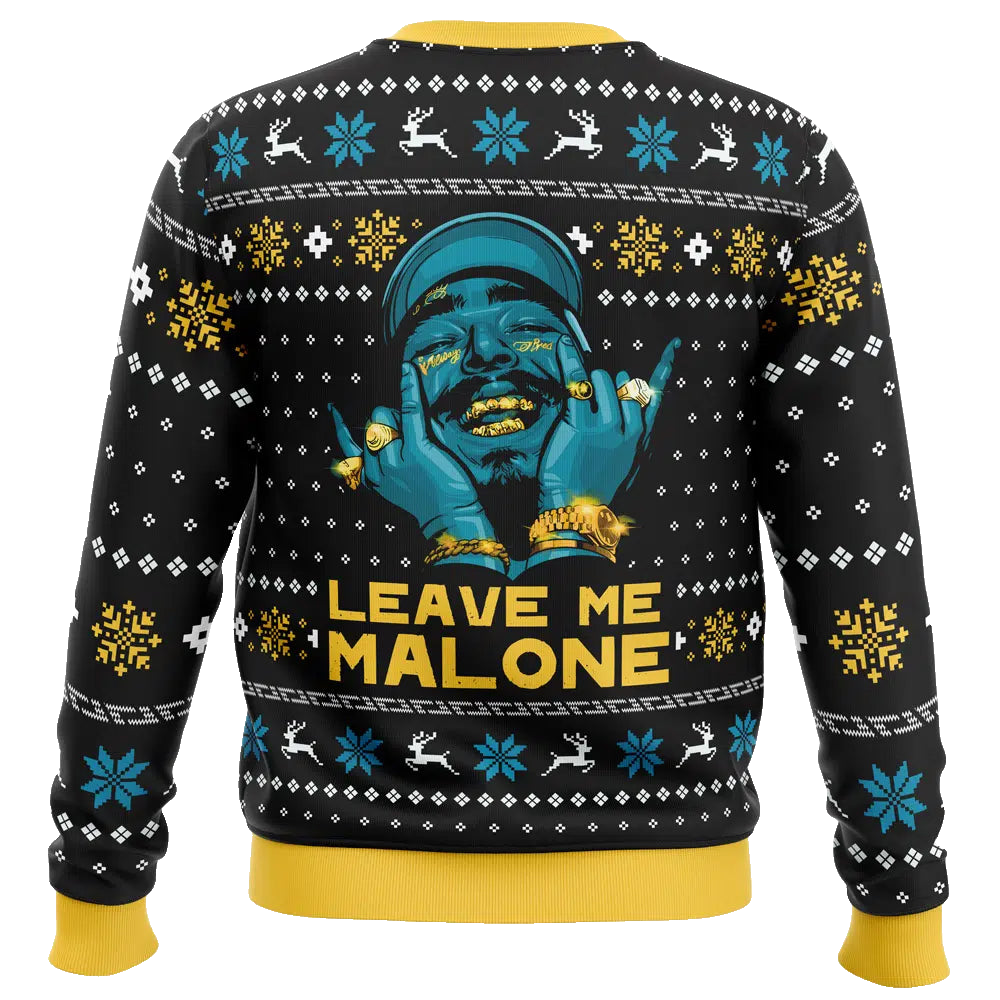 Leave Me Malone Post Malone Ugly Christmas Sweater 2025 – Moonbestprint