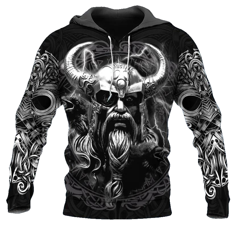 Odin Norse Warrior Viking 3D All Over Print Hoodie -Moonbestprint