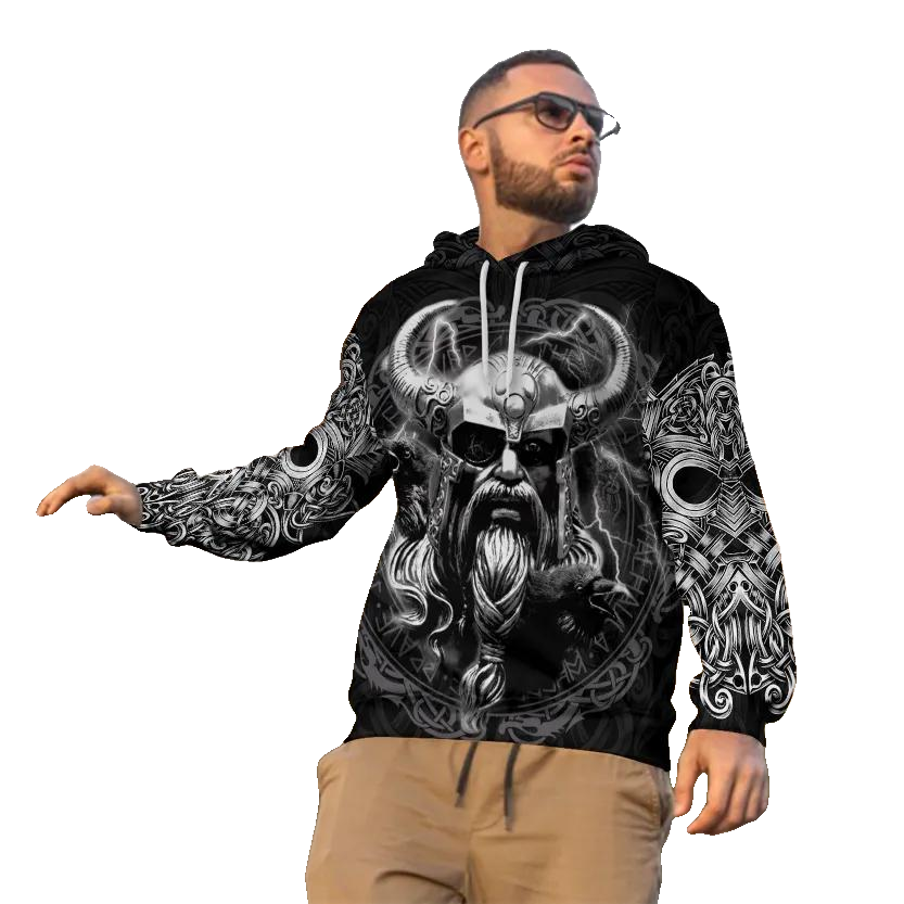 Odin Norse Warrior Viking 3D All Over Print Hoodie -Moonbestprint