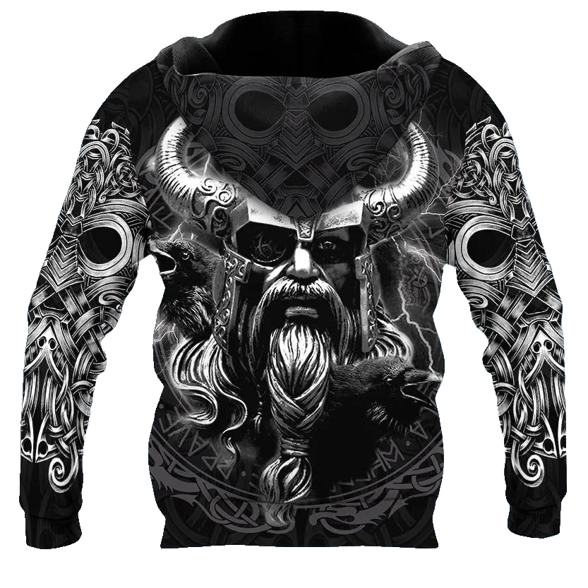 Odin Norse Warrior Viking 3D All Over Print Hoodie -Moonbestprint
