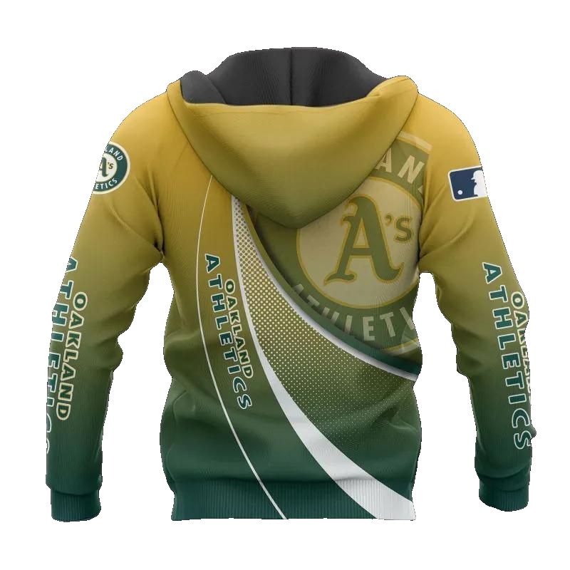 Oakland Athletics Big Logo MLB All Over Print Hoodie -Moonbestprint