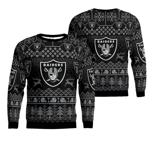 Las Vegas Raiders Football Team Holiday Ugly Christmas Sweater – Moonbestprint