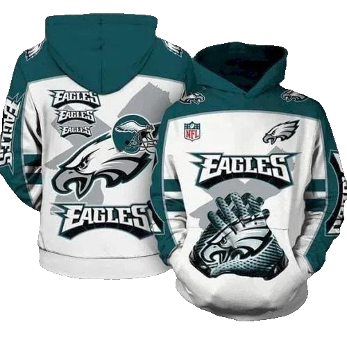 NFL Philadelphia Eagles Logo NFL 3D All Over Print Hoodie -Moonbestprint