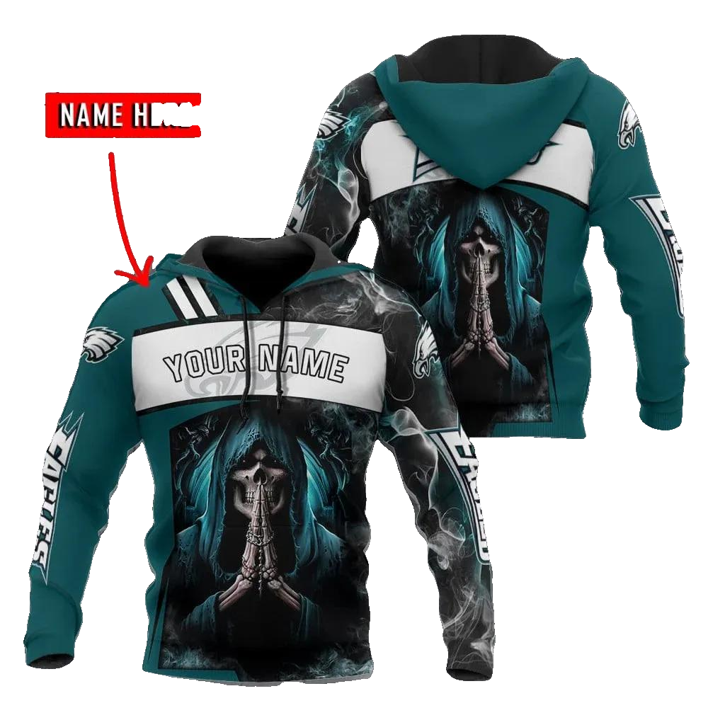 NFL Philadelphia Eagles Death Personalized NFL 3D All Over Print Hoodie -Moonbestprint