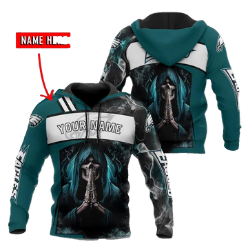 NFL Philadelphia Eagles Death Personalized NFL 3D All Over Print Hoodie -Moonbestprint