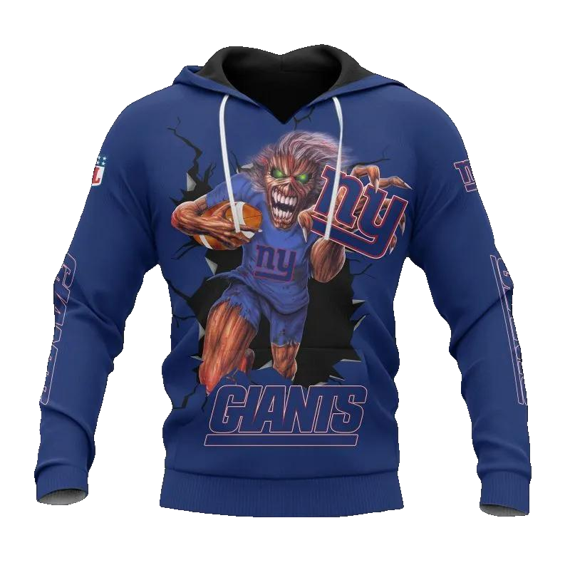 NFL New York Giants Eddie Iron Maiden NFL 3D All Over Print Hoodie -Moonbestprint