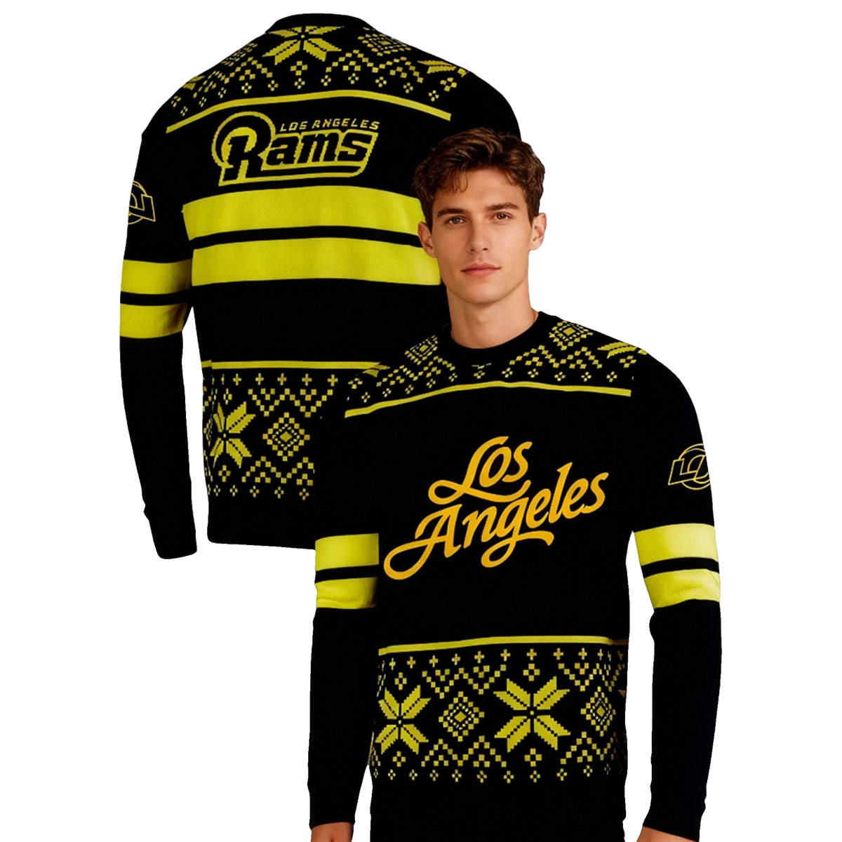 LA Rams 2026 Rivalries Midnight Mode Ugly Christmas Sweater - Moonbestprint