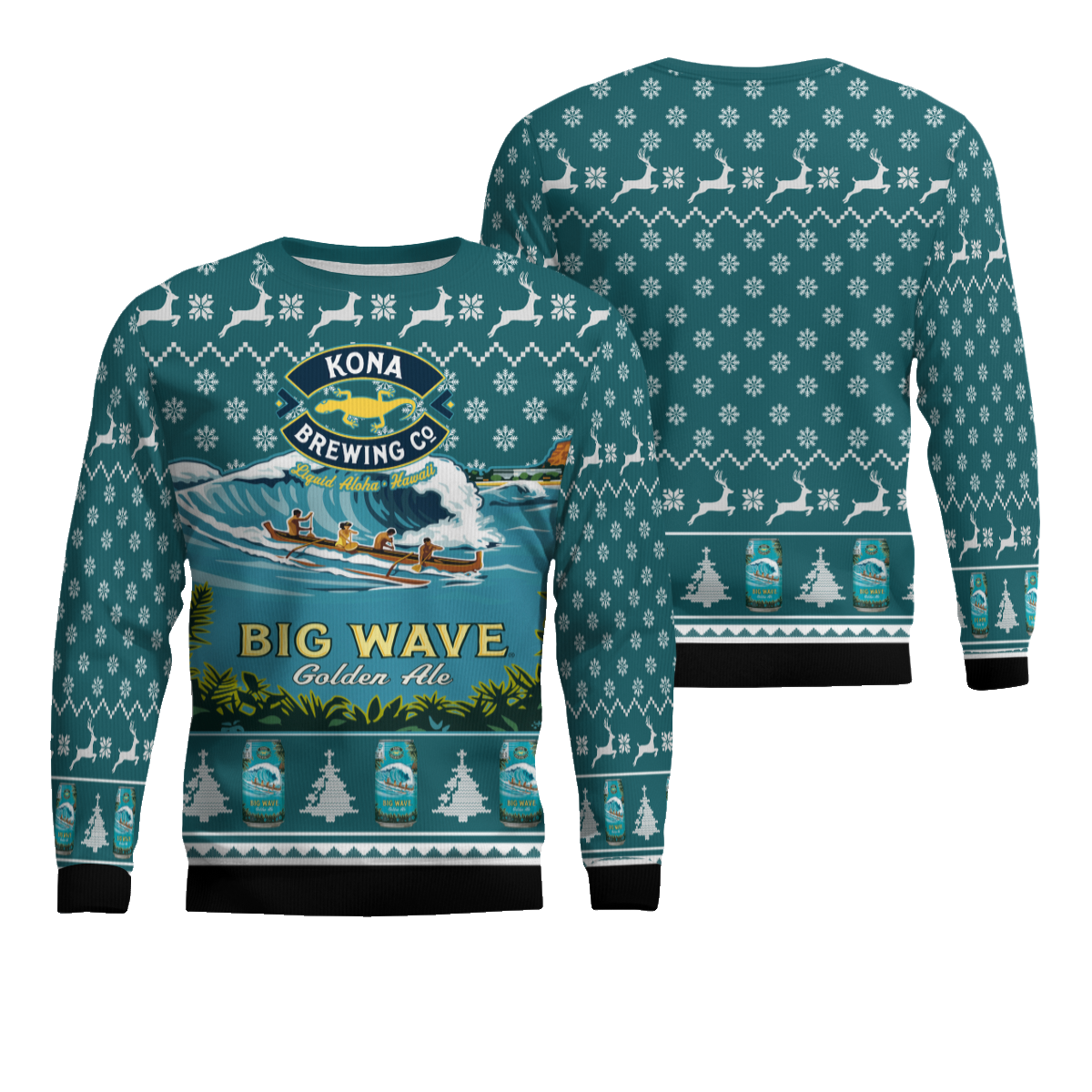 Kona Brewing Co Big Wave Golden Ale Ugly Christmas Sweater – Moonbestprint