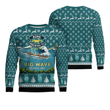 Kona Brewing Co Big Wave Golden Ale Ugly Christmas Sweater – Moonbestprint