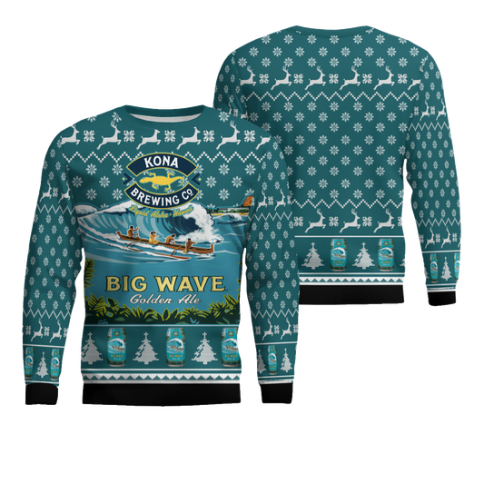 Kona Brewing Co Big Wave Golden Ale Ugly Christmas Sweater – Moonbestprint