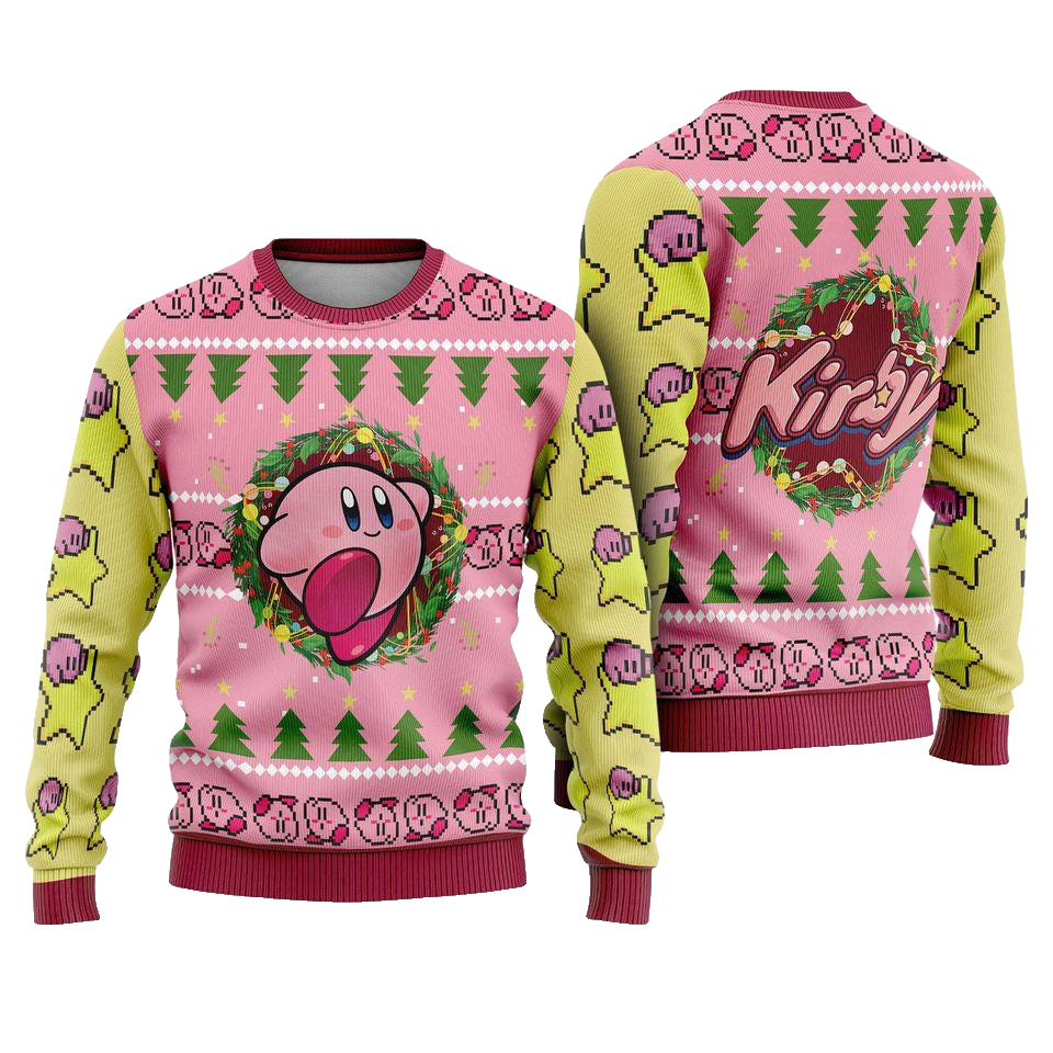 Kirby Pink Ugly Christmas Sweater – Moonbestprint