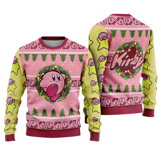Kirby Pink Ugly Christmas Sweater – Moonbestprint