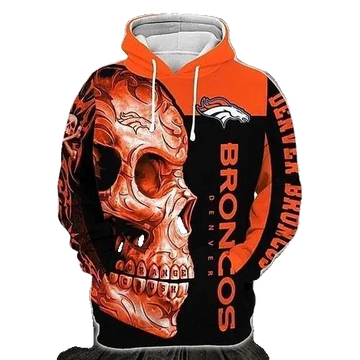 NFL Denver Broncos Skull NFL 3D All Over Print Hoodie -Moonbestprint