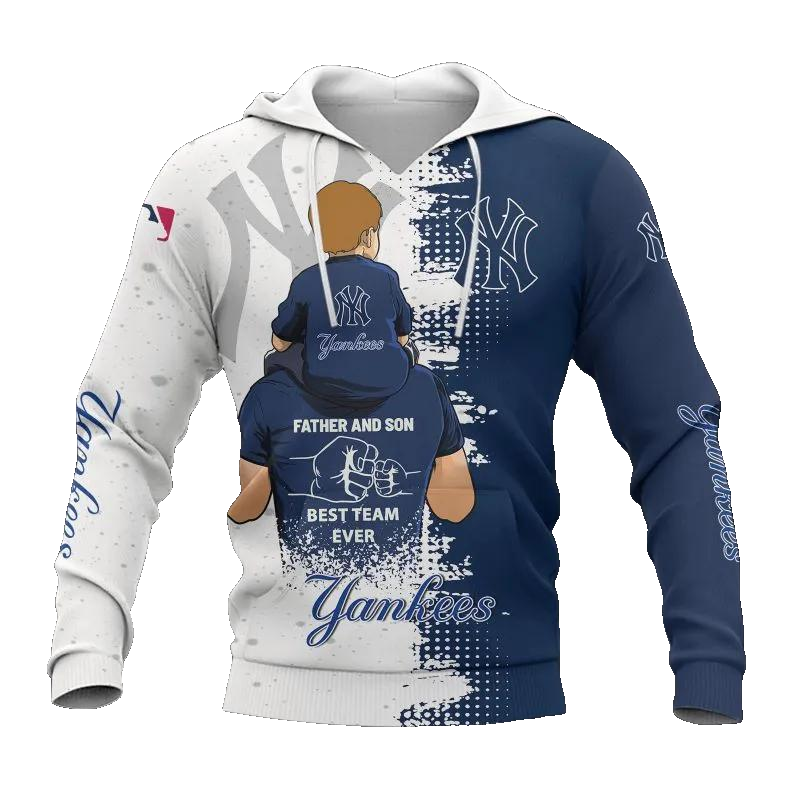 New York Yankees Dad And Son MLB All Over Print Hoodie -Moonbestprint