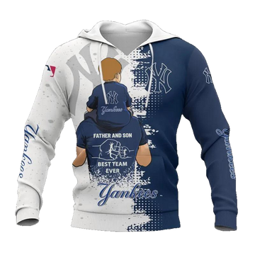 New York Yankees Dad And Son MLB All Over Print Hoodie -Moonbestprint