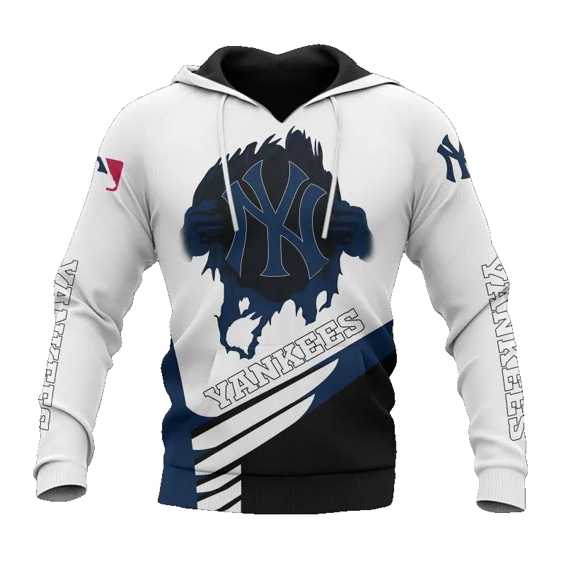 New York Yankees Big Logo MLB All Over Print Hoodie -Moonbestprint