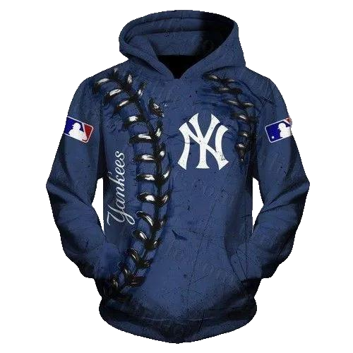 New York Yankees Baseball Zip 3D MLB All Over Print Hoodie -Moonbestprint