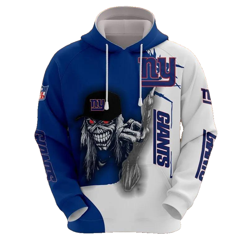 New York Giants Eddie Iron Maiden NFL 3D All Over Print Hoodie -Moonbestprint